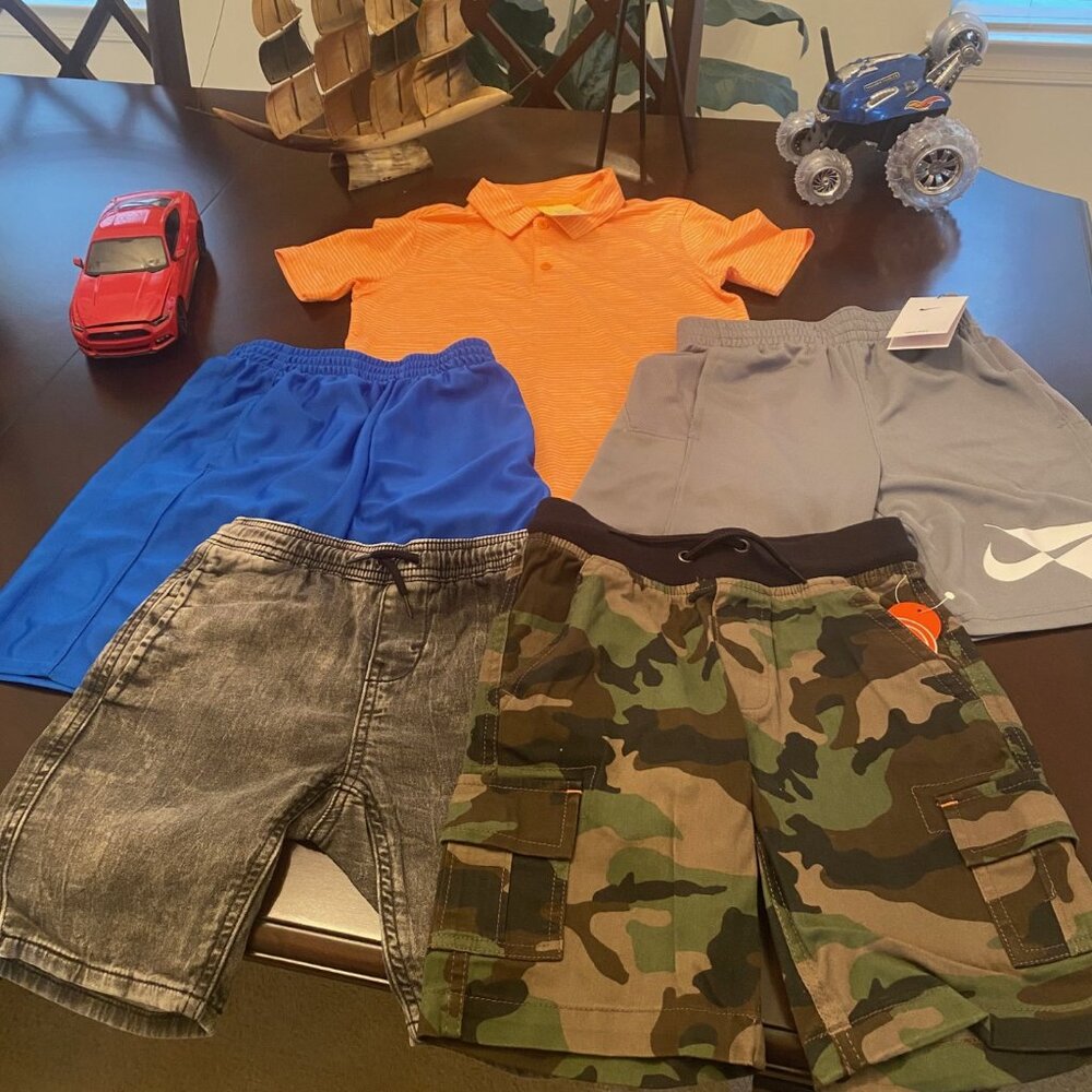Boys Size 8 Shorts Plus Single Collar Polo! Great School Gear!! Unused Items!